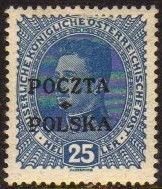 Polonia 0081 Selo Áustria sobrecarga de Ocupação NN aa0088